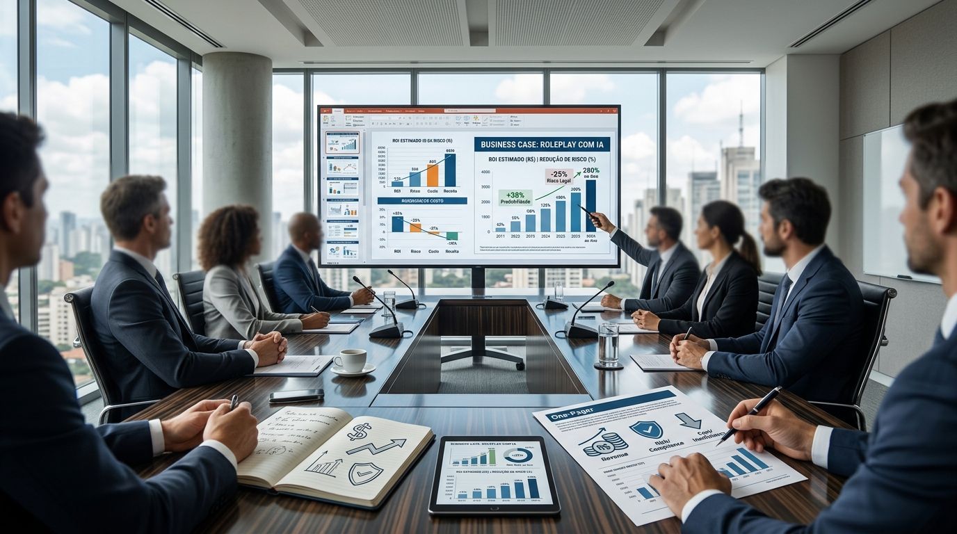 Business case de roleplay com IA para o comitê: como justificar o investimento ao C-level