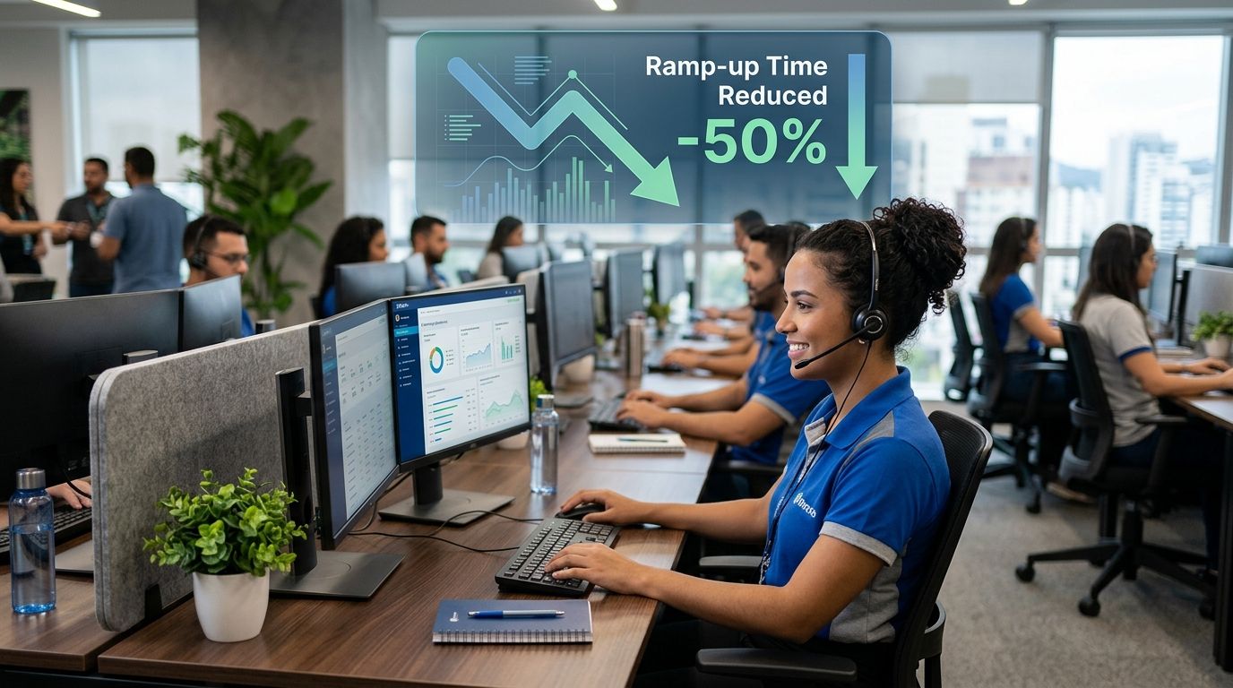 Case: como uma operação de call center cortou o ramp-up pela metade