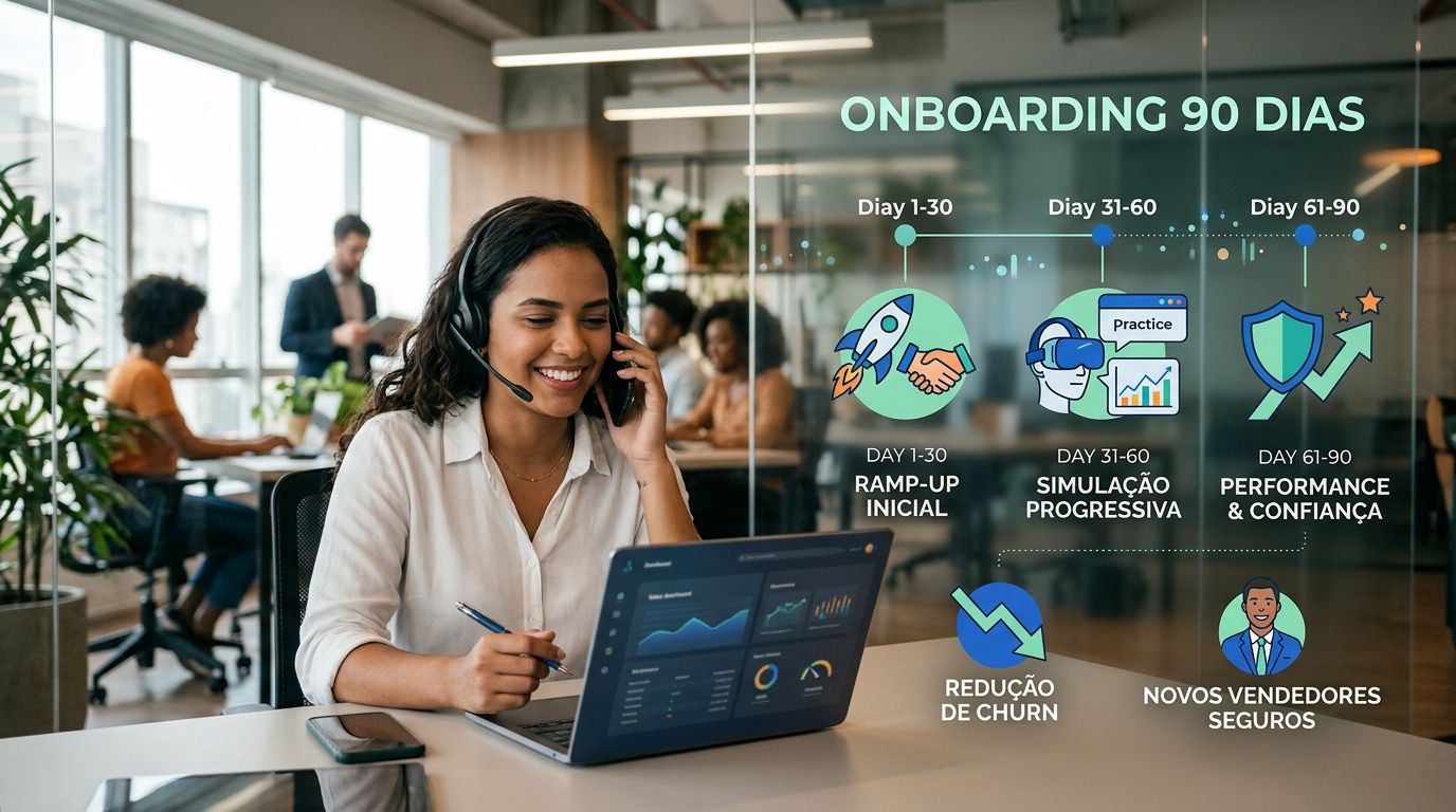 Onboarding de SDR: como reduzir churn nos primeiros 90 dias com simulação