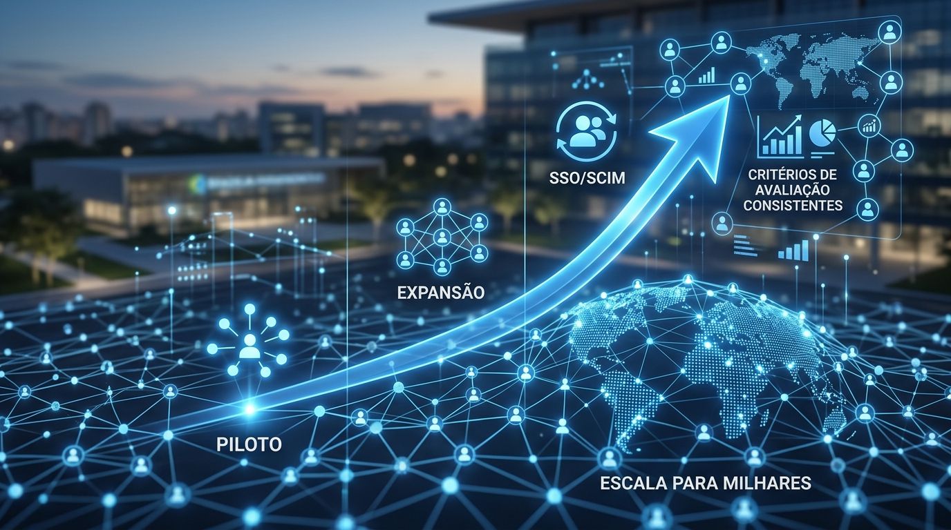 Rollout de treinamento com IA em escala: como implantar para milhares de colaboradores