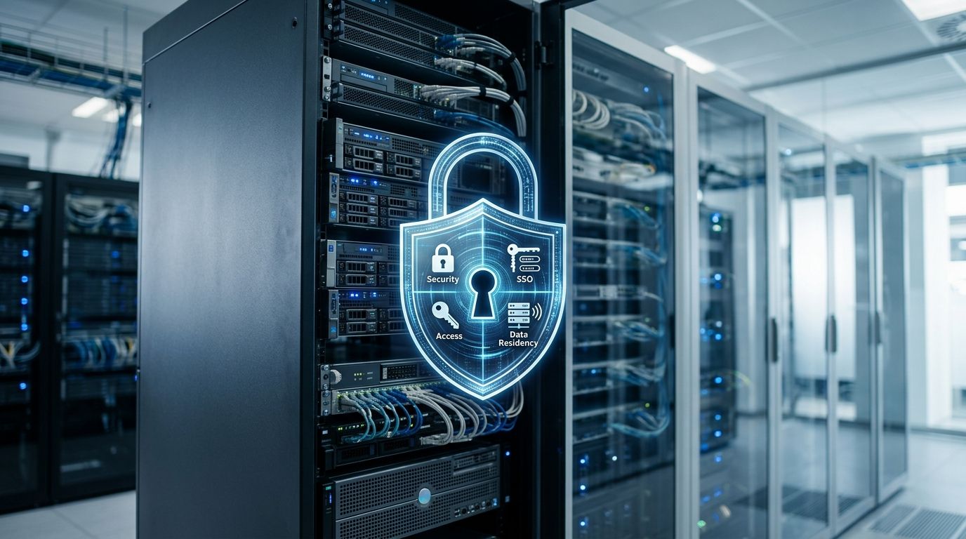 Segurança enterprise em plataformas de treinamento: SSO, controle de acesso e residência de dados