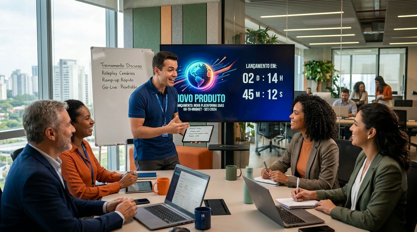 Treinar discurso de produto em lançamentos sem atrasar o go-to-market